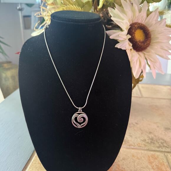 Brighton Silver Tone Heart Pendant Necklace - Picture 2 of 8